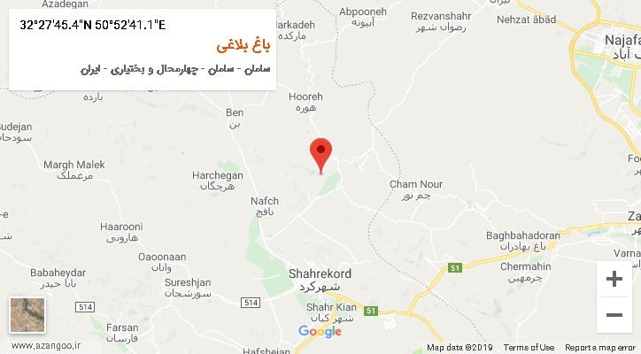 روستای باغ بلاغی بر روی نقشه