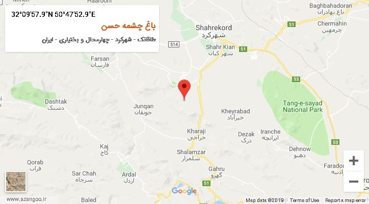 روستای باغ چشمه حسن بر روی نقشه