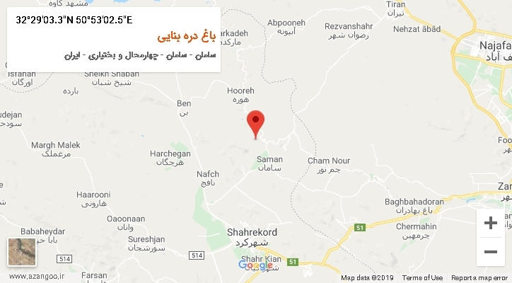 روستای باغ دره بنایی بر روی نقشه