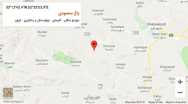 روستای باغ محمودی بر روی نقشه