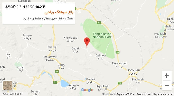 روستای باغ سرهنگ ریاحی بر روی نقشه