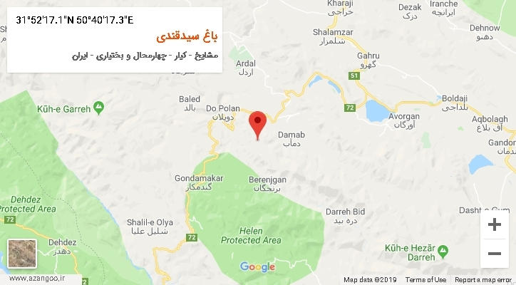 روستای باغ سیدقندی بر روی نقشه