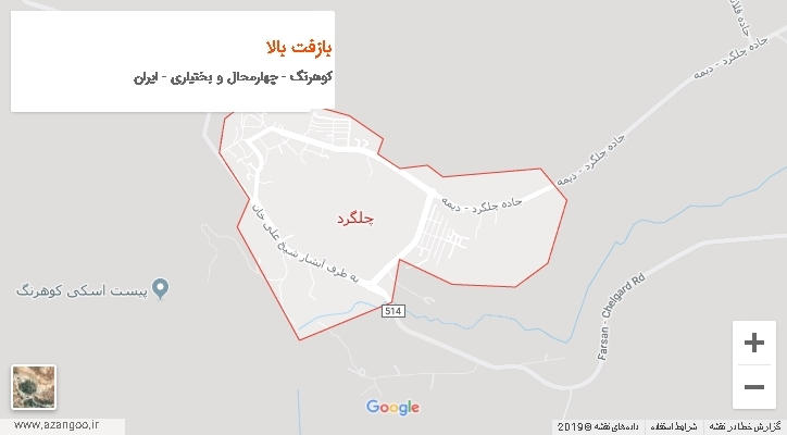 دهستان بازفت بالا بر روی نقشه