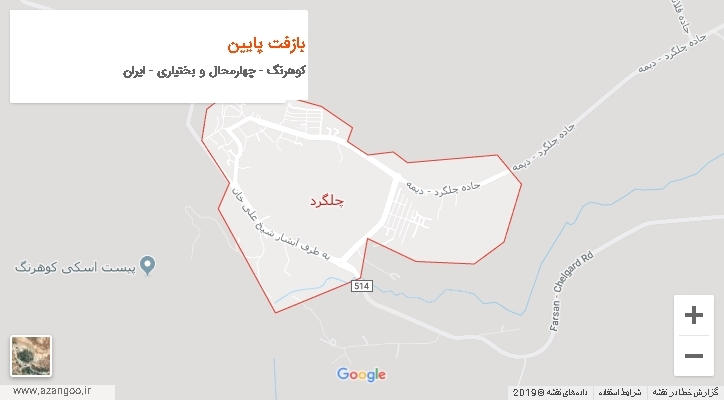دهستان بازفت پایین بر روی نقشه