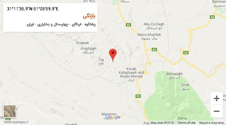 روستای بازنگی بر روی نقشه