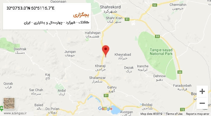 روستای بجگزاری بر روی نقشه