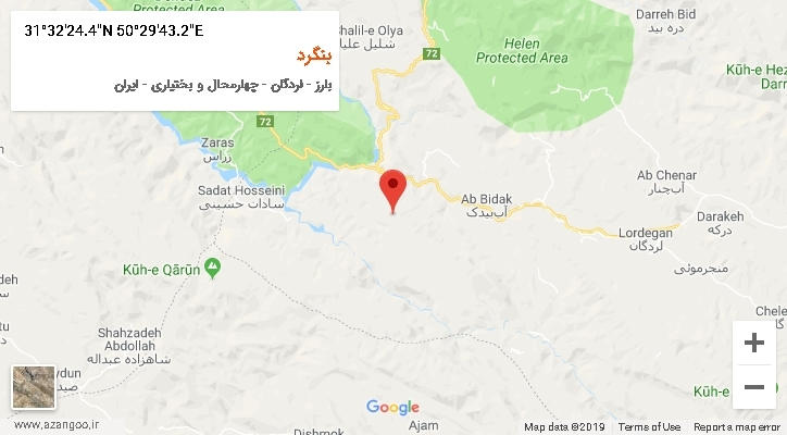 روستای بنگرد بر روی نقشه
