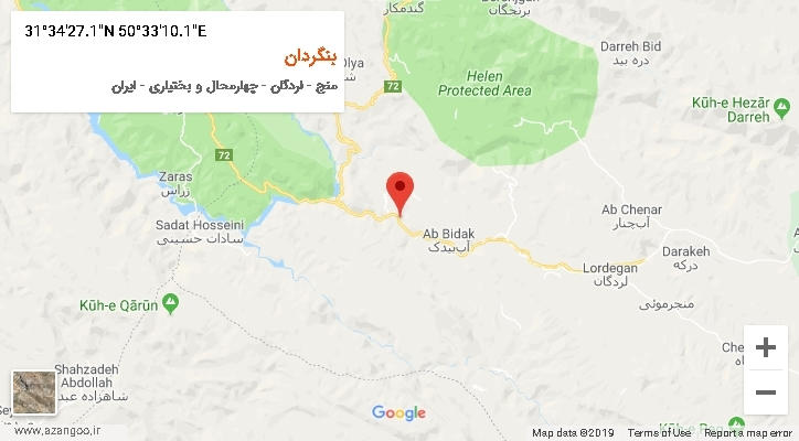 روستای بنگردان بر روی نقشه
