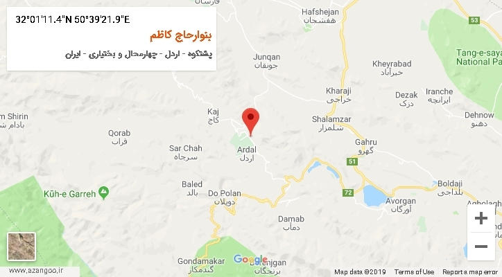 روستای بنوارحاج کاظم بر روی نقشه