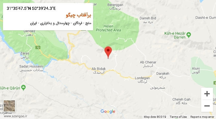 روستای برآفتاب چیگو بر روی نقشه