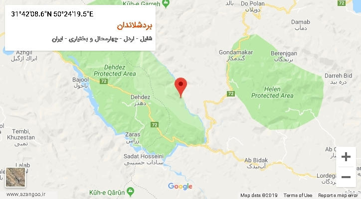 روستای بردشلاندان بر روی نقشه
