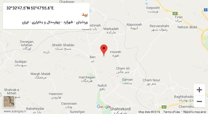 روستای بید بر روی نقشه