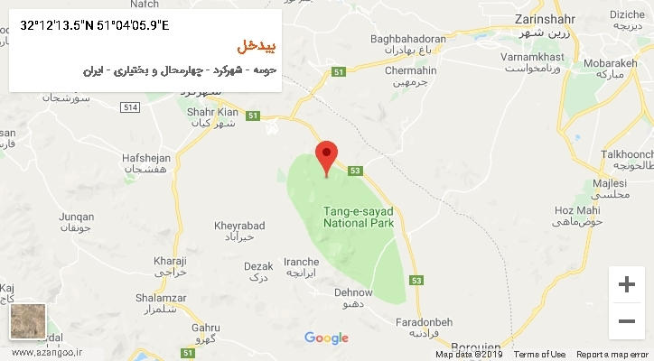 روستای بیدخل بر روی نقشه