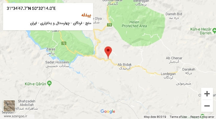 روستای بیدله بر روی نقشه