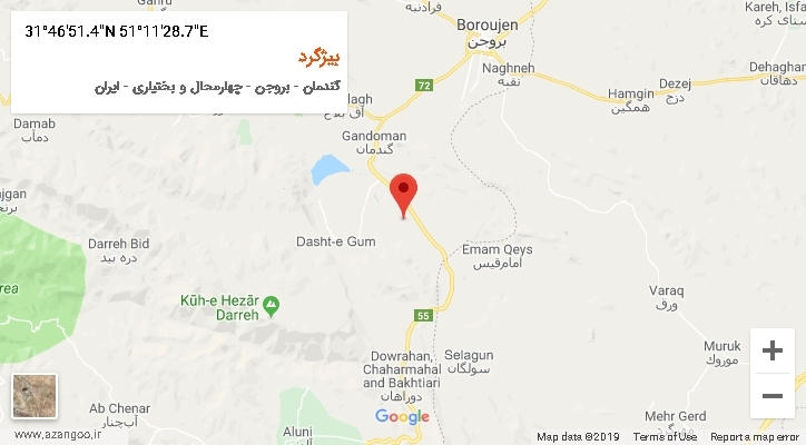 روستای بیژگرد بر روی نقشه