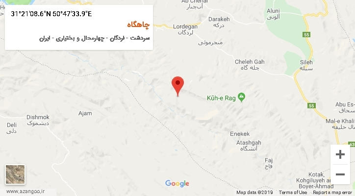 روستای چاهگاه بر روی نقشه