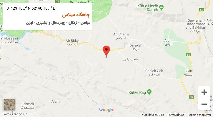 روستای چاهگاه میلاس بر روی نقشه