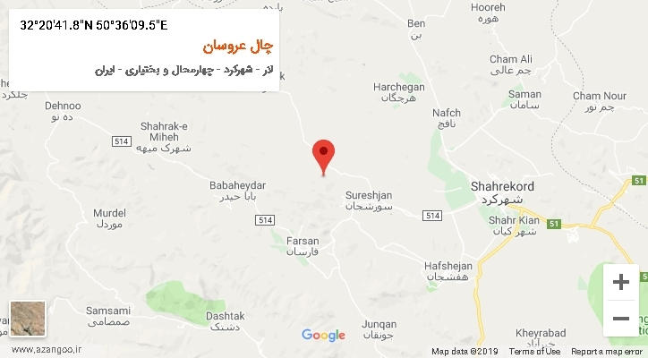 روستای چال عروسان بر روی نقشه