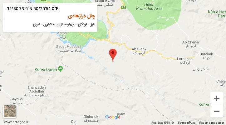 روستای چال درازهادی بر روی نقشه