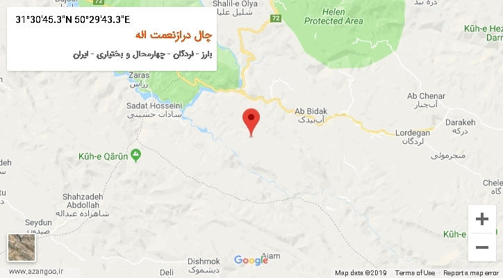 روستای چال درازنعمت اله بر روی نقشه