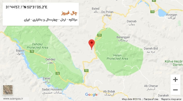 روستای چال فیروز بر روی نقشه