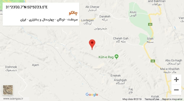روستای چالکو بر روی نقشه