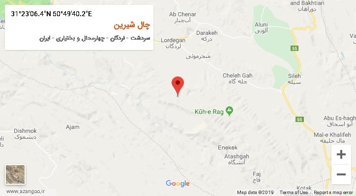 روستای چال شیرین بر روی نقشه