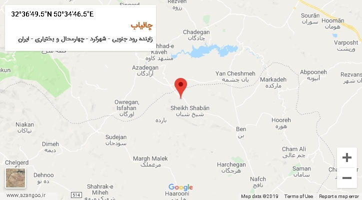 روستای چالیاب بر روی نقشه
