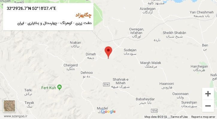 روستای چگابهزاد بر روی نقشه