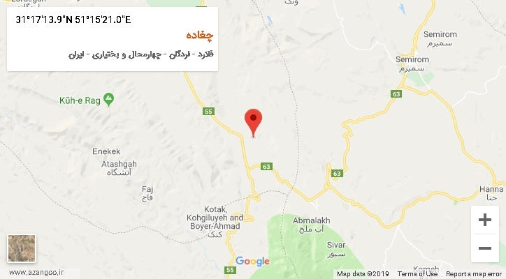 روستای چغاده بر روی نقشه
