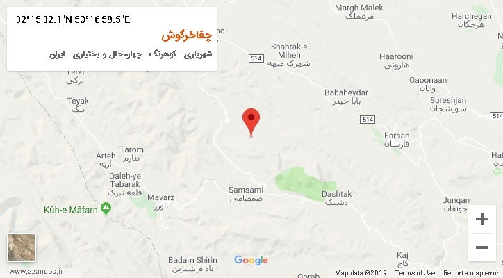 روستای چغاخرگوش بر روی نقشه