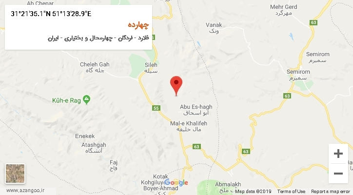 روستای چهارده بر روی نقشه