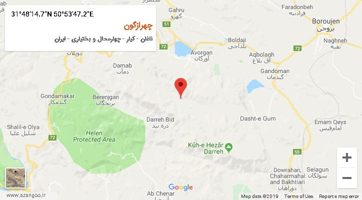 روستای چهرازگون بر روی نقشه