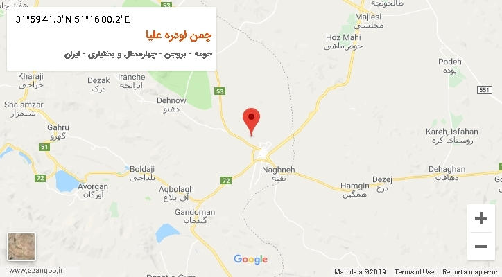 روستای چمن لودره علیا بر روی نقشه