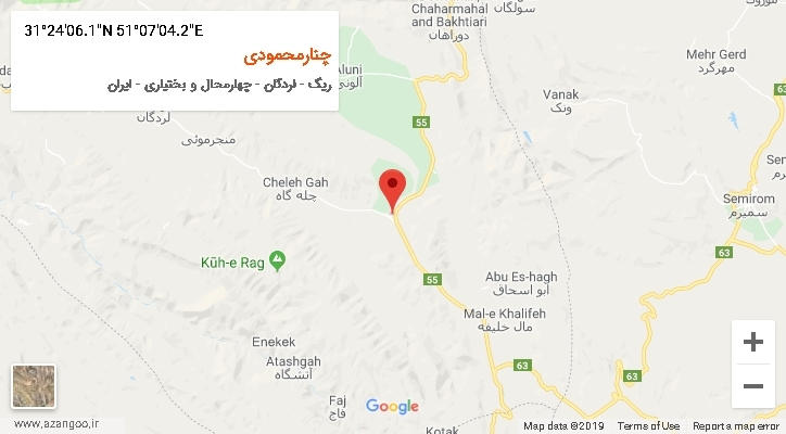 روستای چنارمحمودی بر روی نقشه