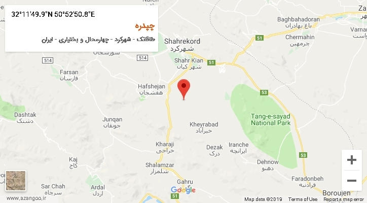 روستای چپدره بر روی نقشه