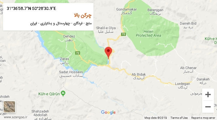 روستای چرکن بالا بر روی نقشه