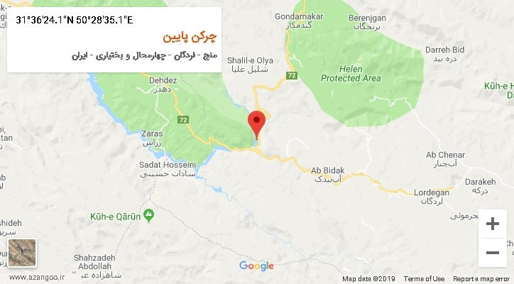 روستای چرکن پایین بر روی نقشه