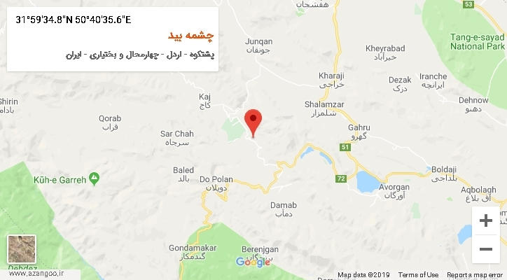 روستای چشمه بید بر روی نقشه