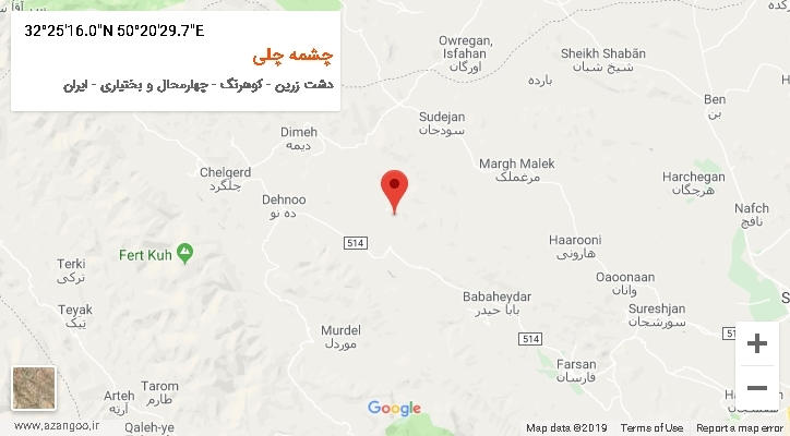 روستای چشمه چلی بر روی نقشه