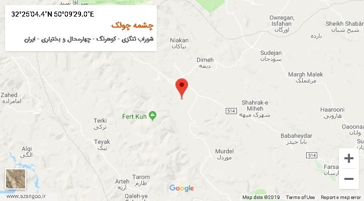 روستای چشمه چولک بر روی نقشه