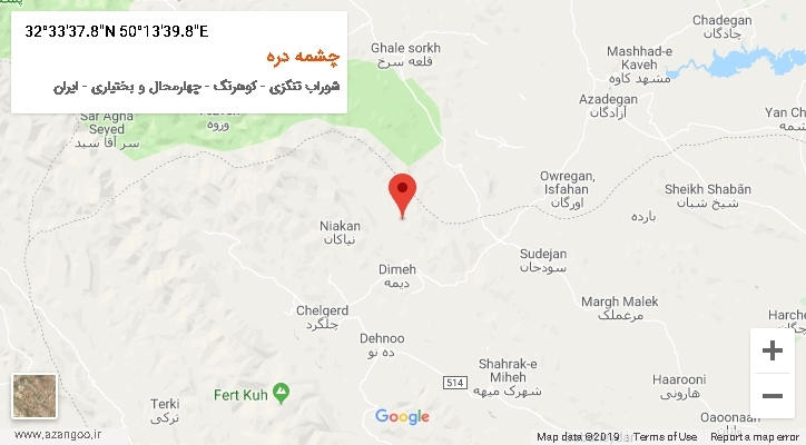 روستای چشمه دره بر روی نقشه