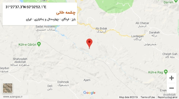 روستای چشمه خانی بر روی نقشه