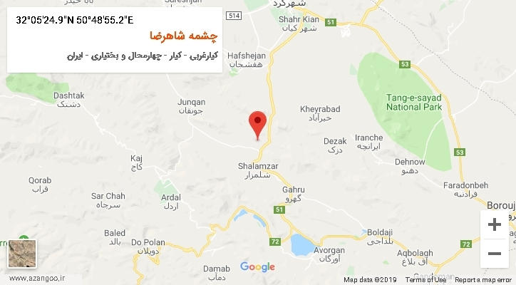 روستای چشمه شاهرضا بر روی نقشه