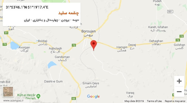 روستای چشمه سفید بر روی نقشه