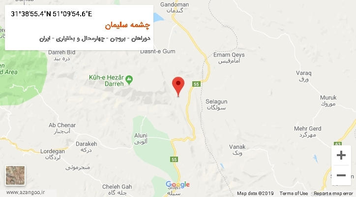 روستای چشمه سلیمان بر روی نقشه