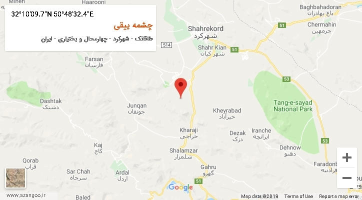 روستای چشمه ییقی بر روی نقشه