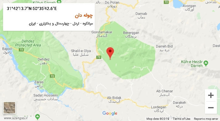 روستای چوله دان بر روی نقشه