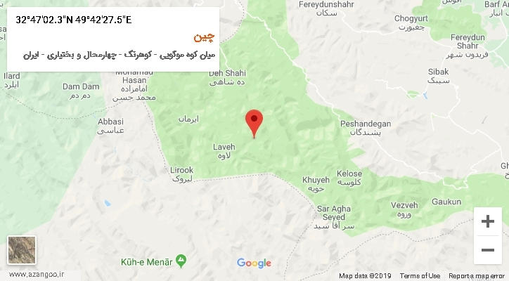 روستای چین بر روی نقشه