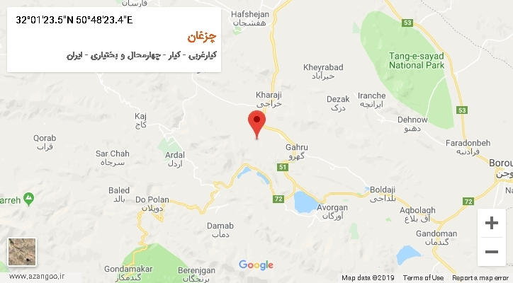 روستای چزغان بر روی نقشه